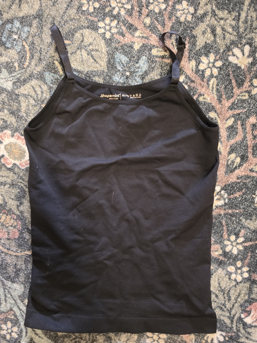 Shapermint Black Ribbed Slim Tank Top